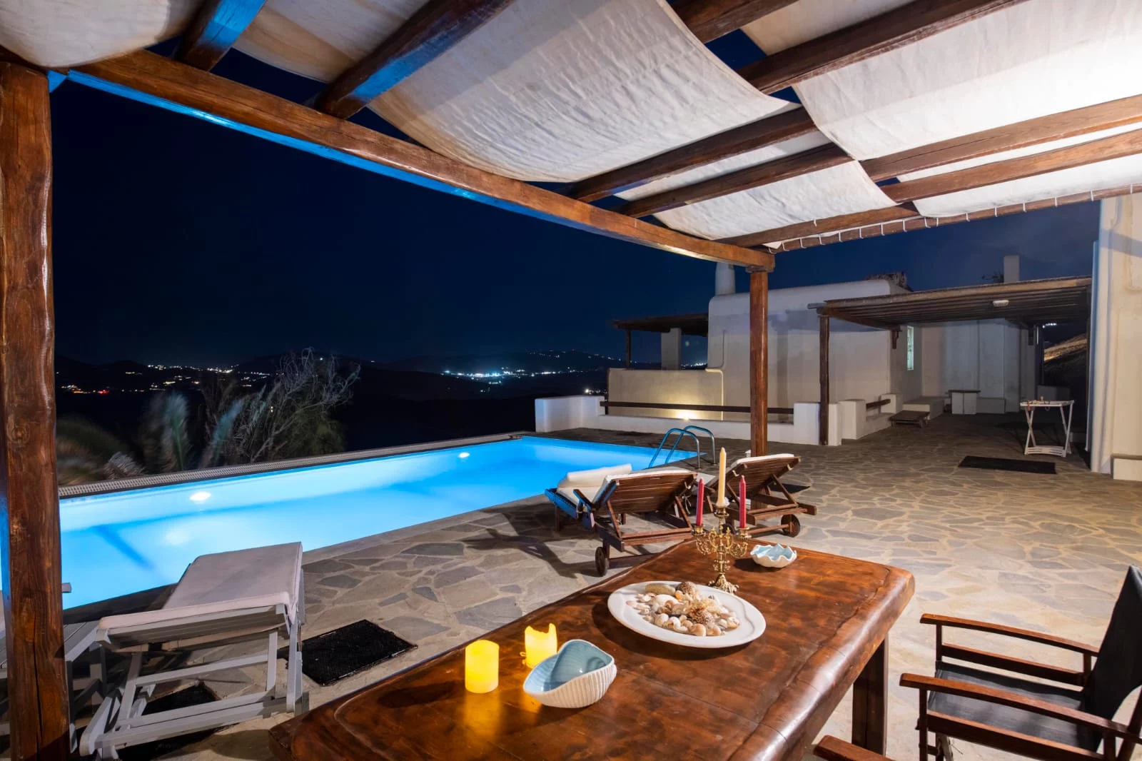 Luxury residence security at night